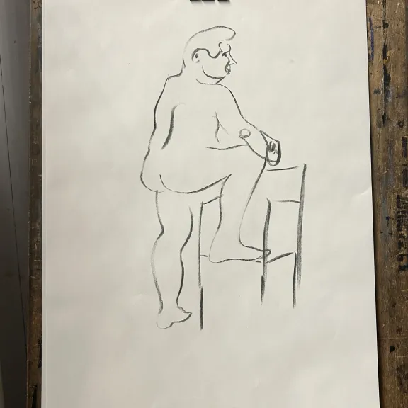 sketch of a naked man