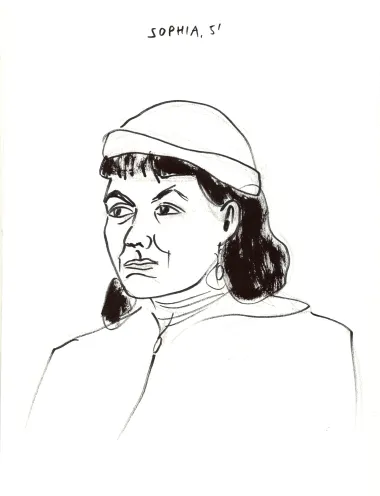 handdrawn portrait, black and white