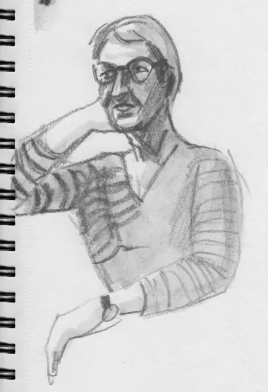 handdrawn portrait, black and white