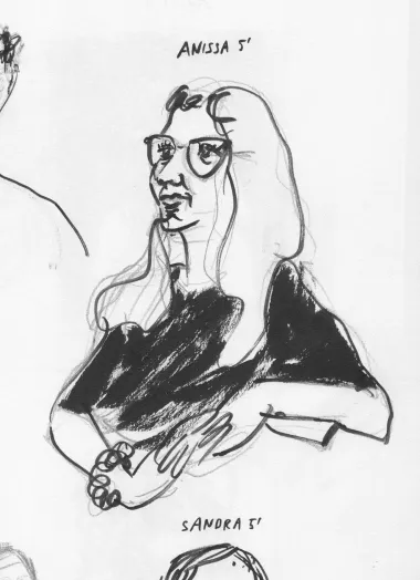 handdrawn portrait, black and white