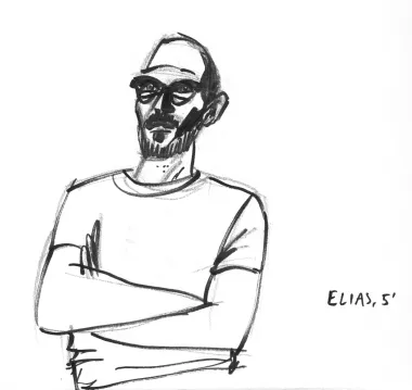 handdrawn portrait, black and white