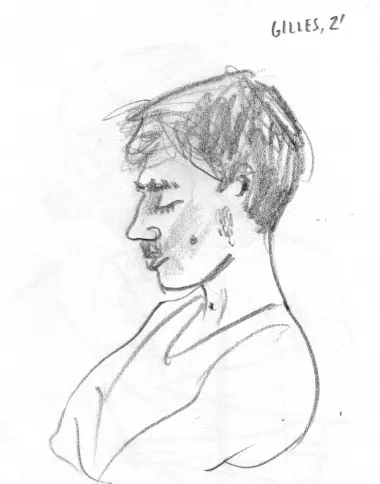 handdrawn portrait, black and white