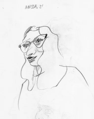 handdrawn portrait, black and white