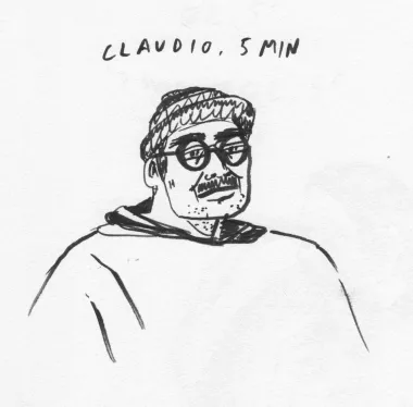 handdrawn portrait, black and white